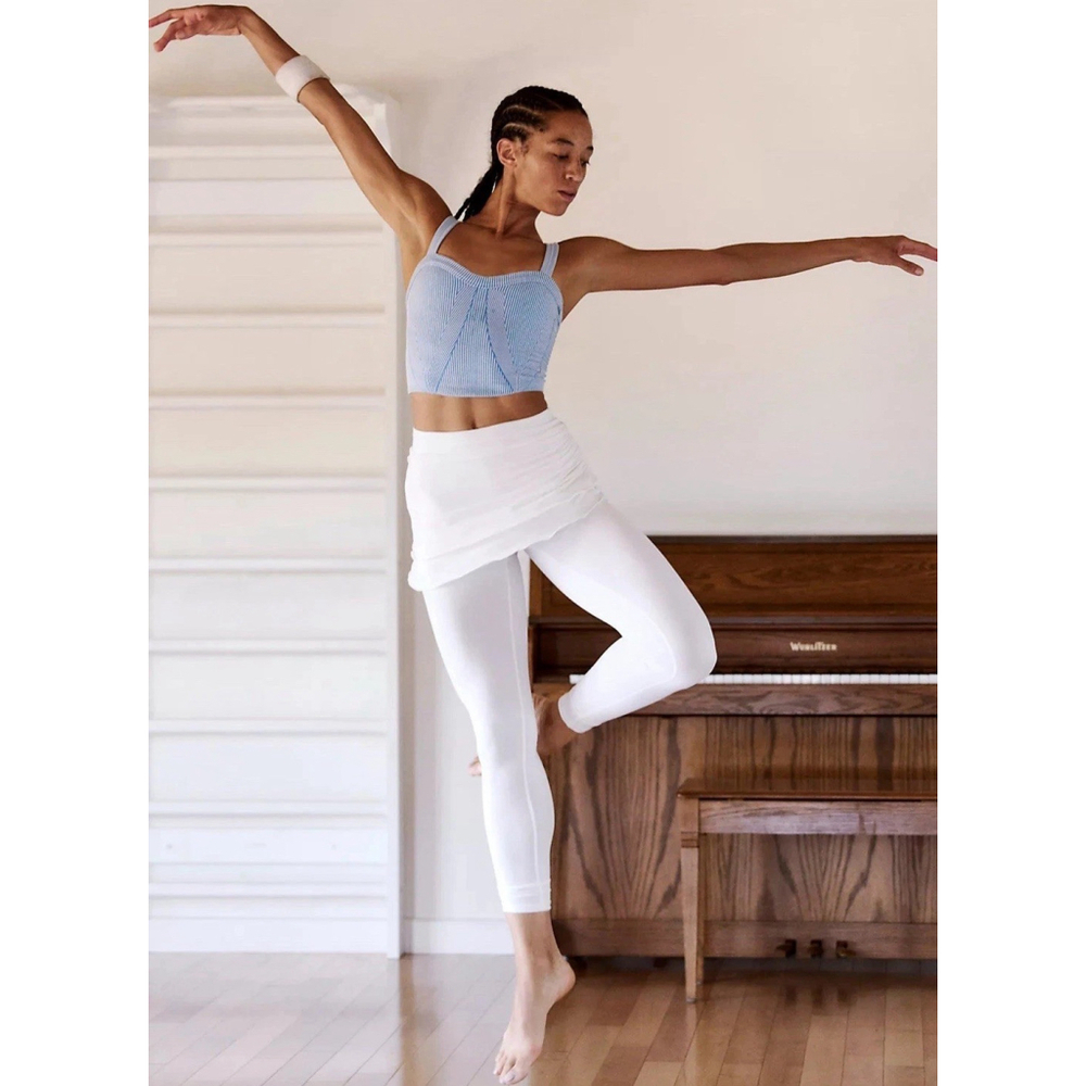 Free People Women's Little Bit Of Love Wrap Leggings White M Yoga Pilates Sport